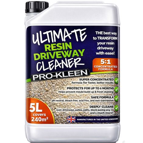 ProKleen Ultimate Resin Driveway Cleaner For Resin Patios, Drives, Paths & More Removes Algae And Moss
